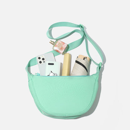 Solid Color Portable Nylon Shoulder Bag