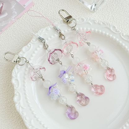 Cute Flower Beaded Keychain Bag Charm