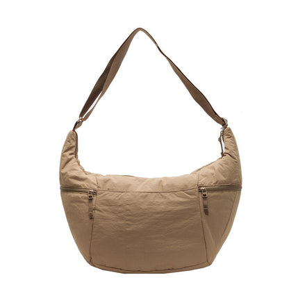 Casual Solid Color Nylon Shoulder Bag