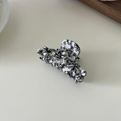 Vintage Rhinestone Flower Acetate Hair Claw