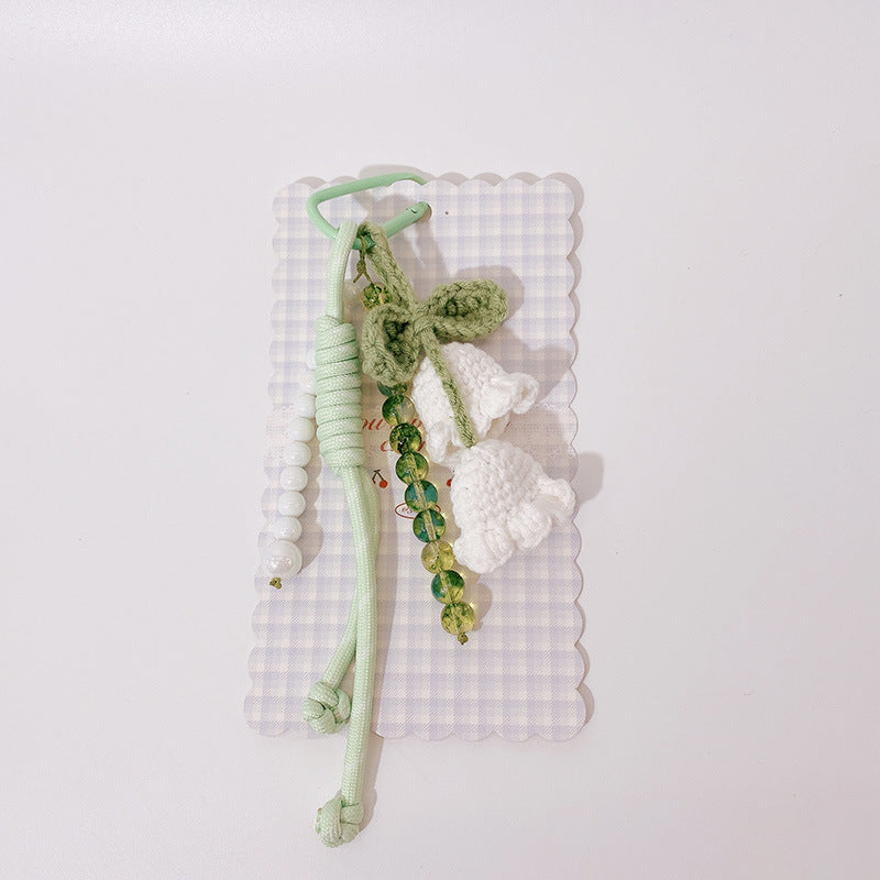 Cute Color Block Beaded Keychain Bag Charm