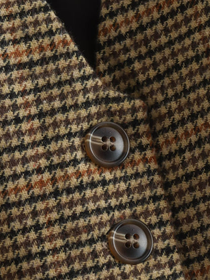 Vintage Plaid V-Neck Sleeveless Vest