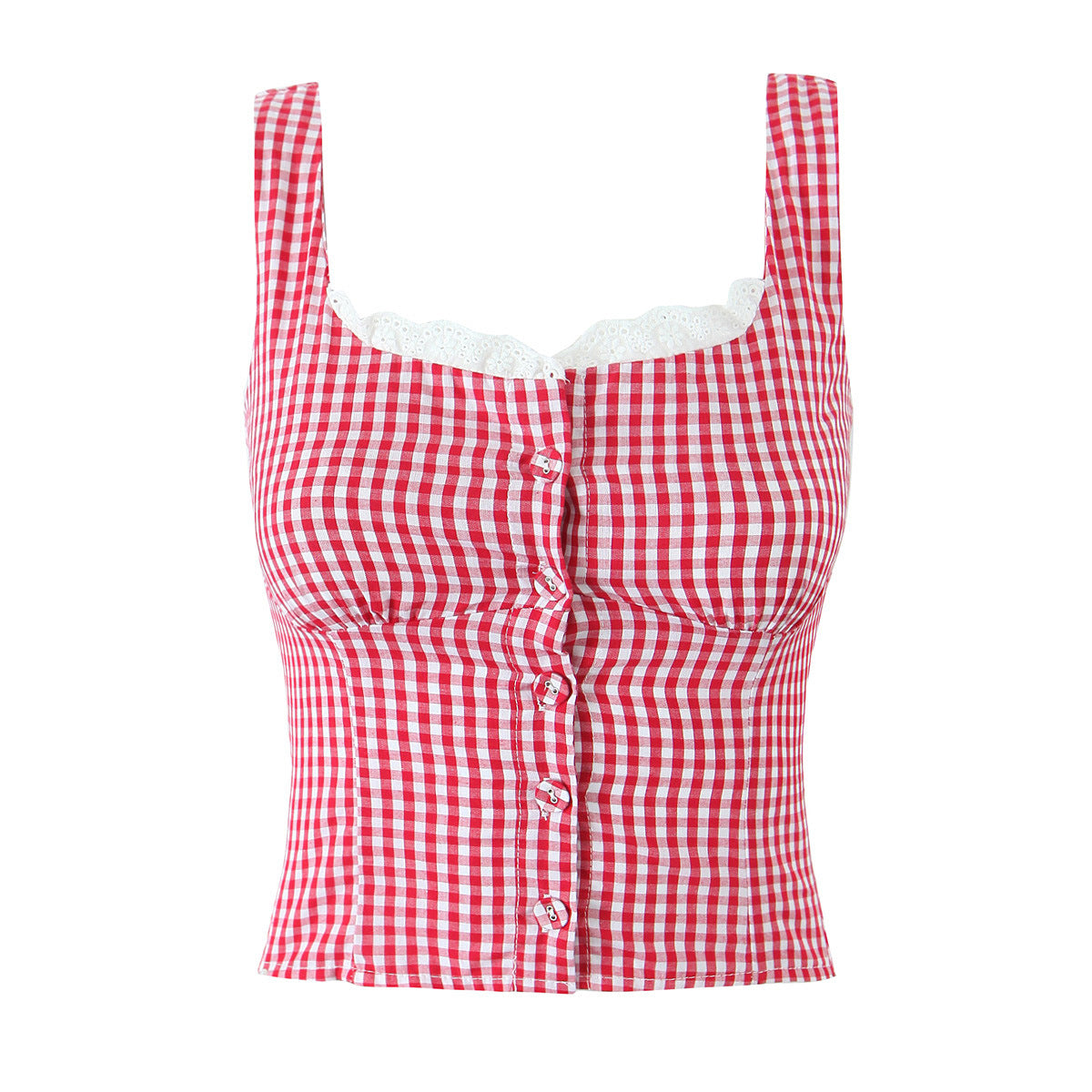 Cute Lace Trim Cami Pleated Bubble Shorts Set