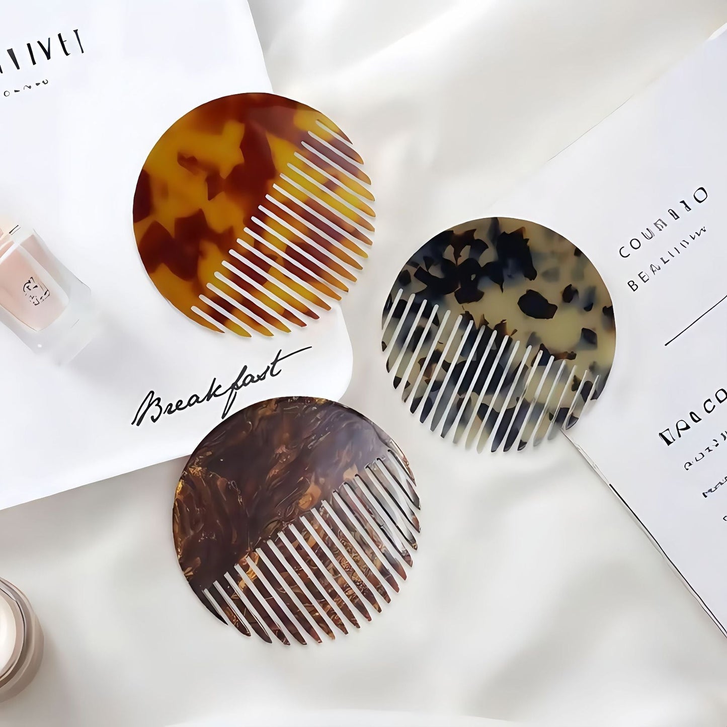 Round Mini Acrylic Portable Hair Combs