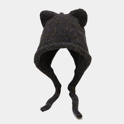 Cute Cat Ear Thermal Knit Beanie Hat