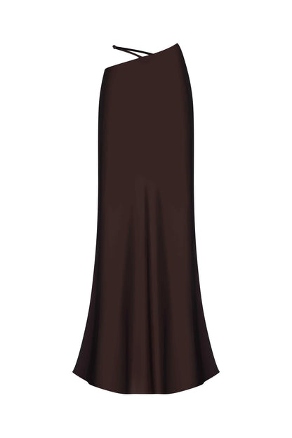 Solid Color Hip Wrap Soft Maxi Skirts