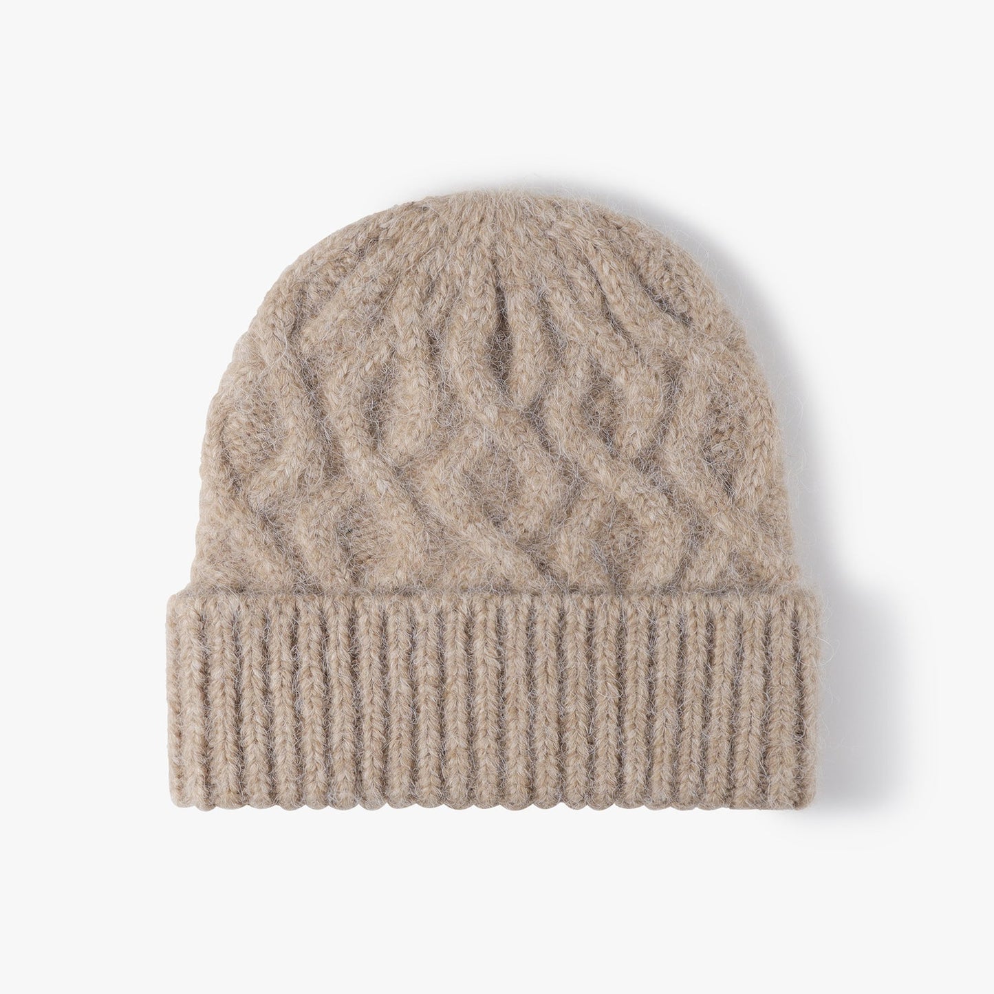 Twist Jacquard Knit Hat Solid Color Beanie