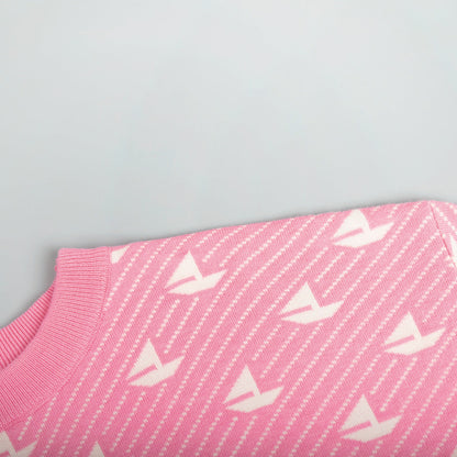 Print Contrast Color Loose Sweater