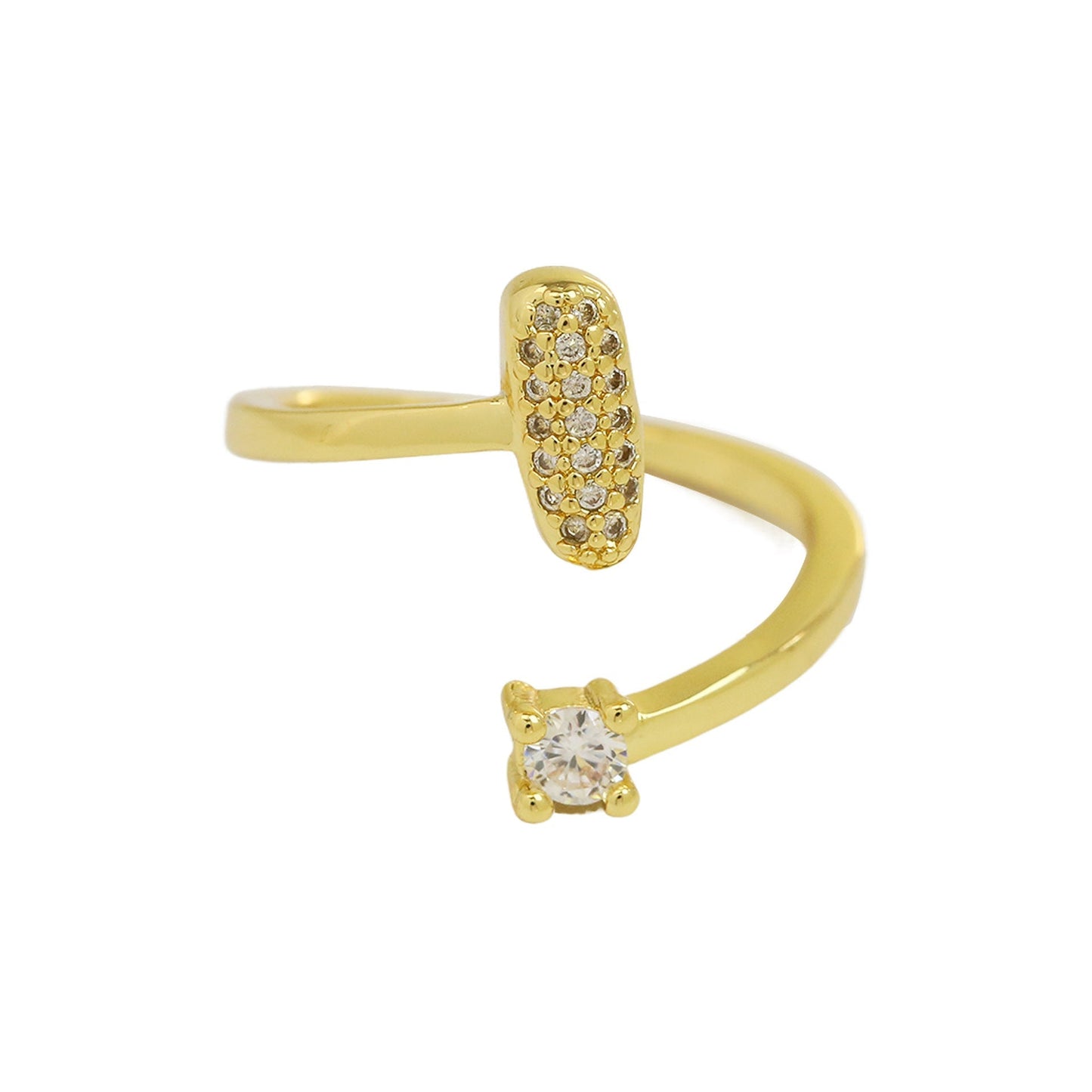 Letters A–Z Sparkling Zircon Adjustable Ring