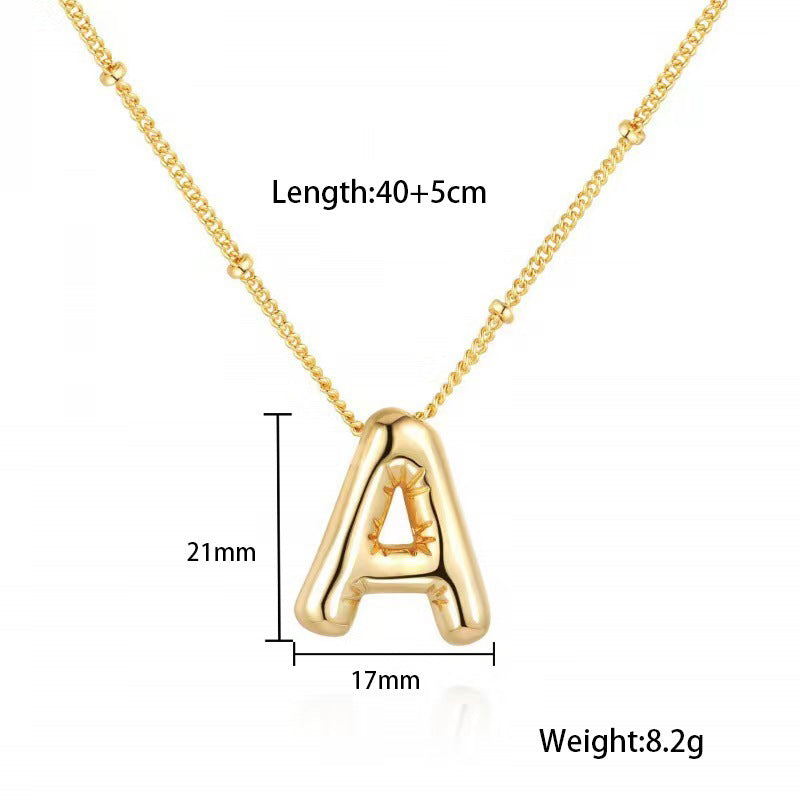Gold Plated Letter Pendant Necklace