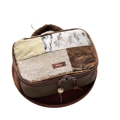 Vintage Partitioned Portable Travel Makeup Bag
