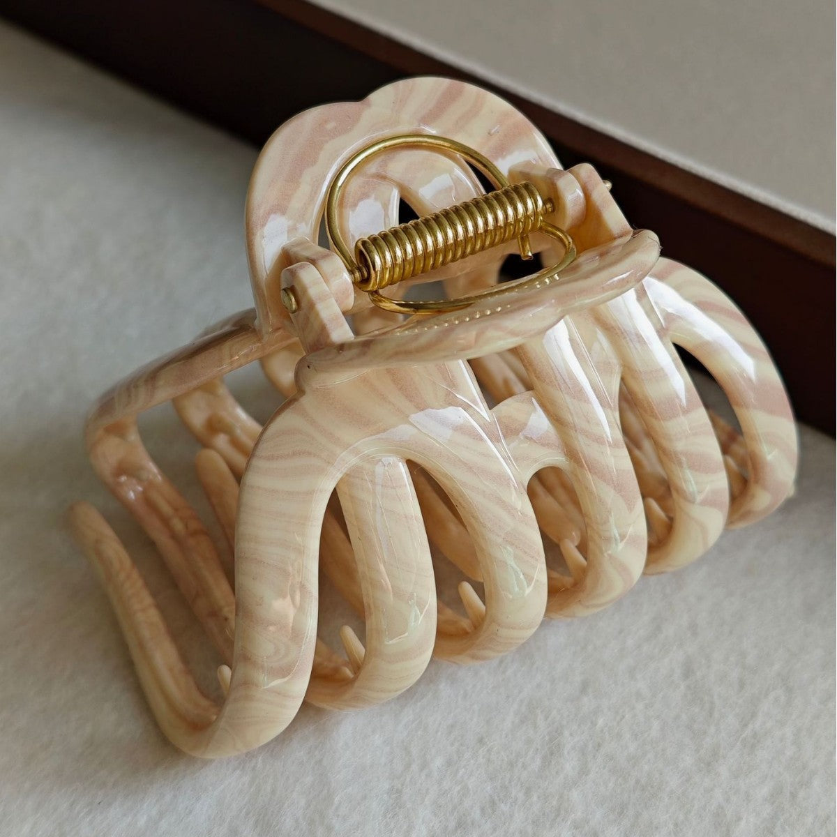 Elegant Large Solid Color Pumpkin Hair Claw