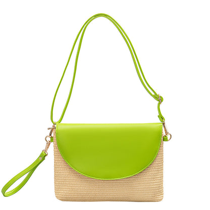Woven Contrast Color Shoulder Bags
