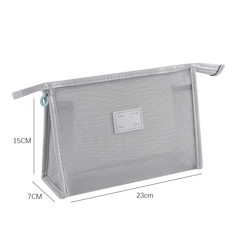 Solid Color Mesh Large Capacity Make Up Bags