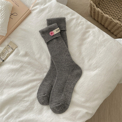 Candy Color Button Sweet Simple Socks