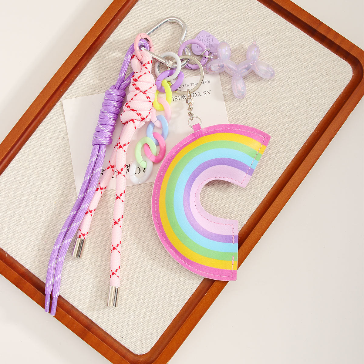 Rainbow Dog Rope Keychain Bag Charms