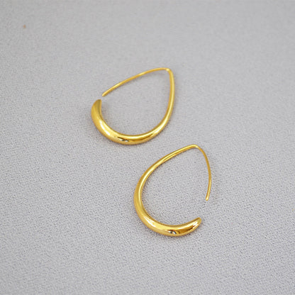 Trendy Geometric Teardrop Hoop Earrings
