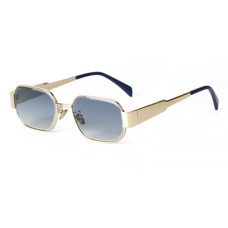 Retro Geometric Metal Frame Sunglasses