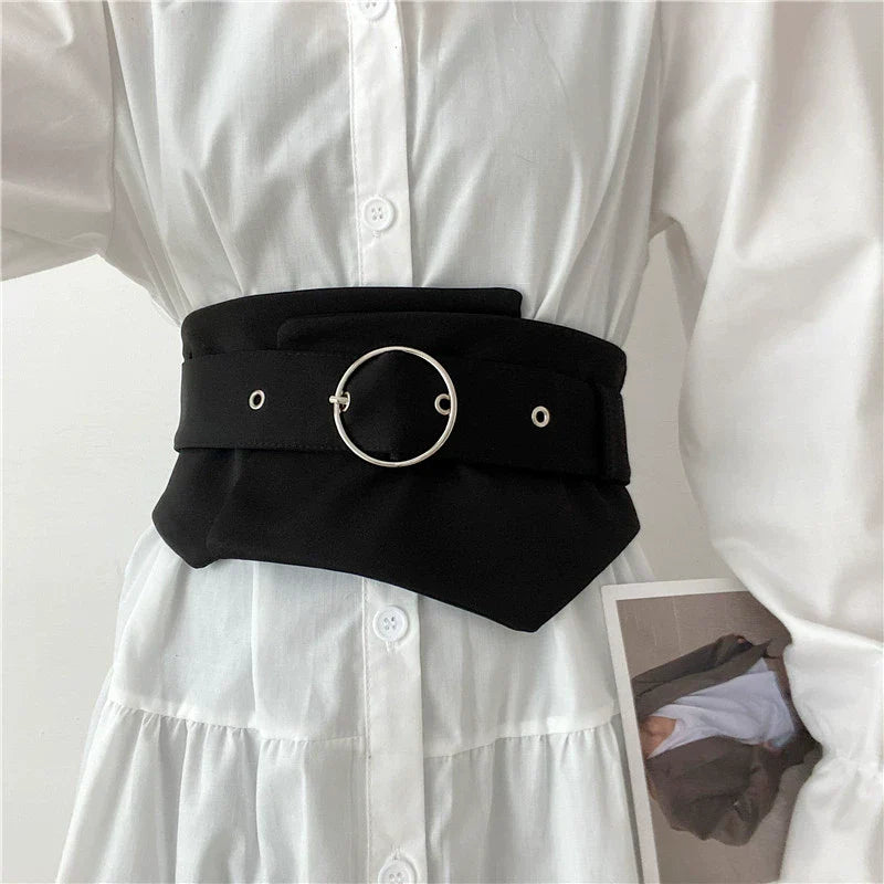Denim Irregular Simple Wide Waist Belt