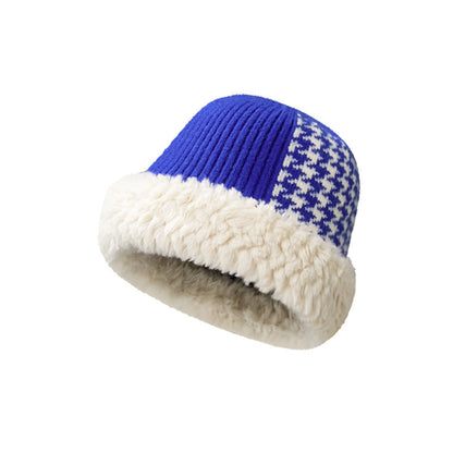 Color Block Plushed Padded Bucket Hat