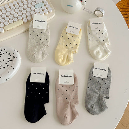 Polka Dot Simple Low Ankle Socks