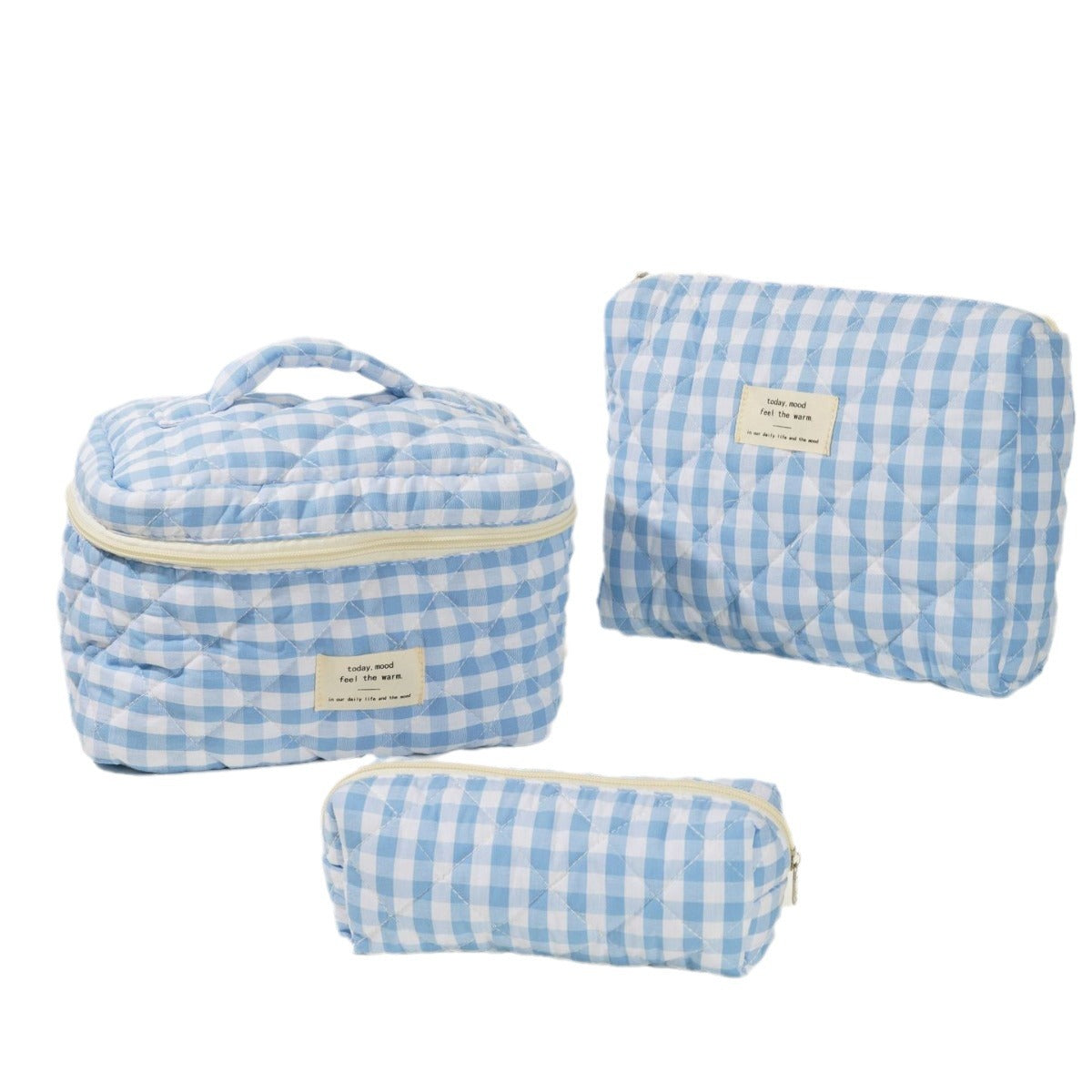 Colorful Plaid Large Capacity Make Up Bag
