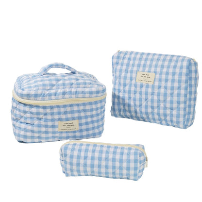 Colorful Plaid Large Capacity Make Up Bag