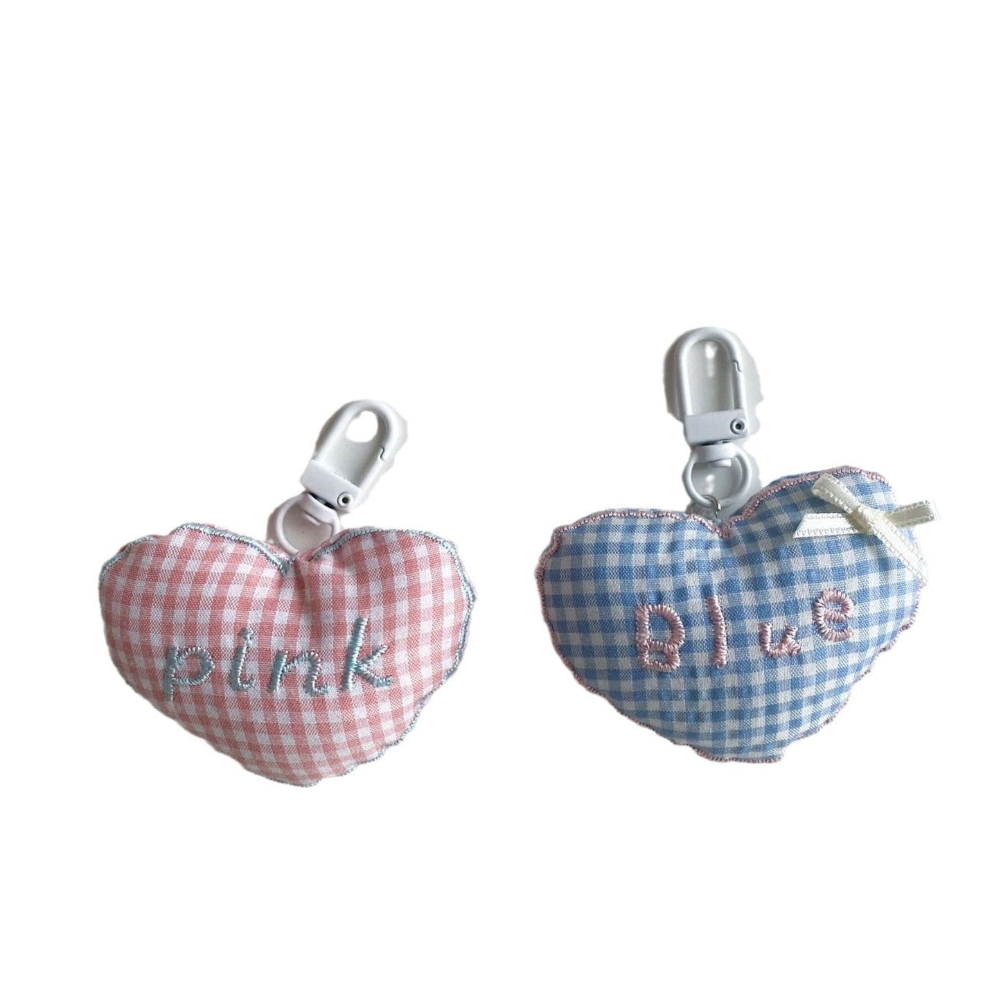 Sweet  Checkered Heart Pendant Bag Charm