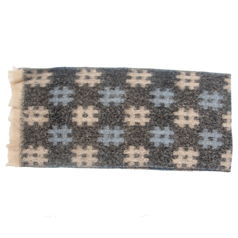 Plaid Print Contrast Color Scarves