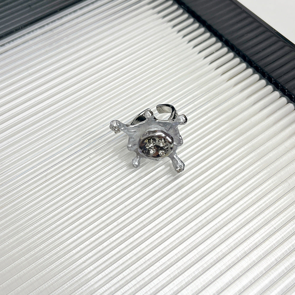 Cool Beaded Rhinestone Adjustable Open Ring