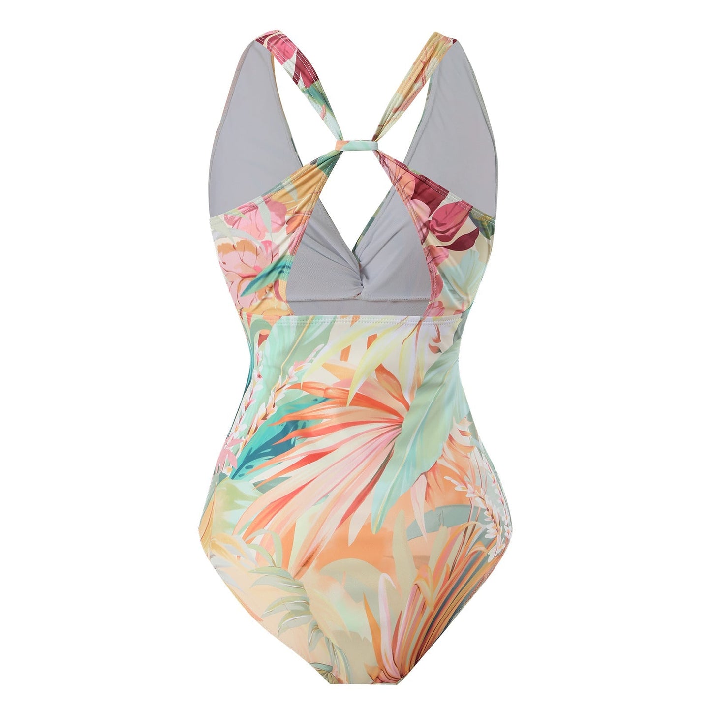 Backless Floral Print Swimwears with Covers