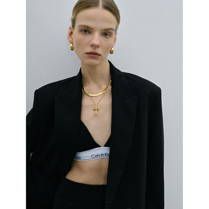 Simple Vintage Cross Pendant Nevklace