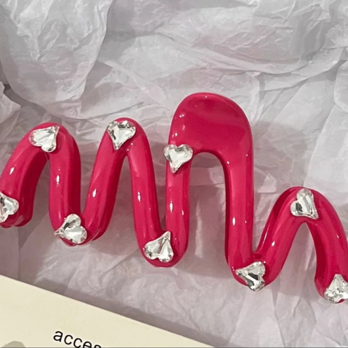 Love Rhinestone Candy Color Hair Claws