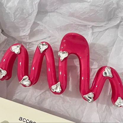 Love Rhinestone Candy Color Hair Claws