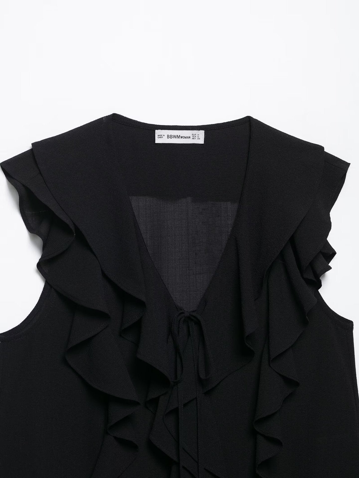 Ruffle V-Neck Sleeveless Top Mini Skirt Set