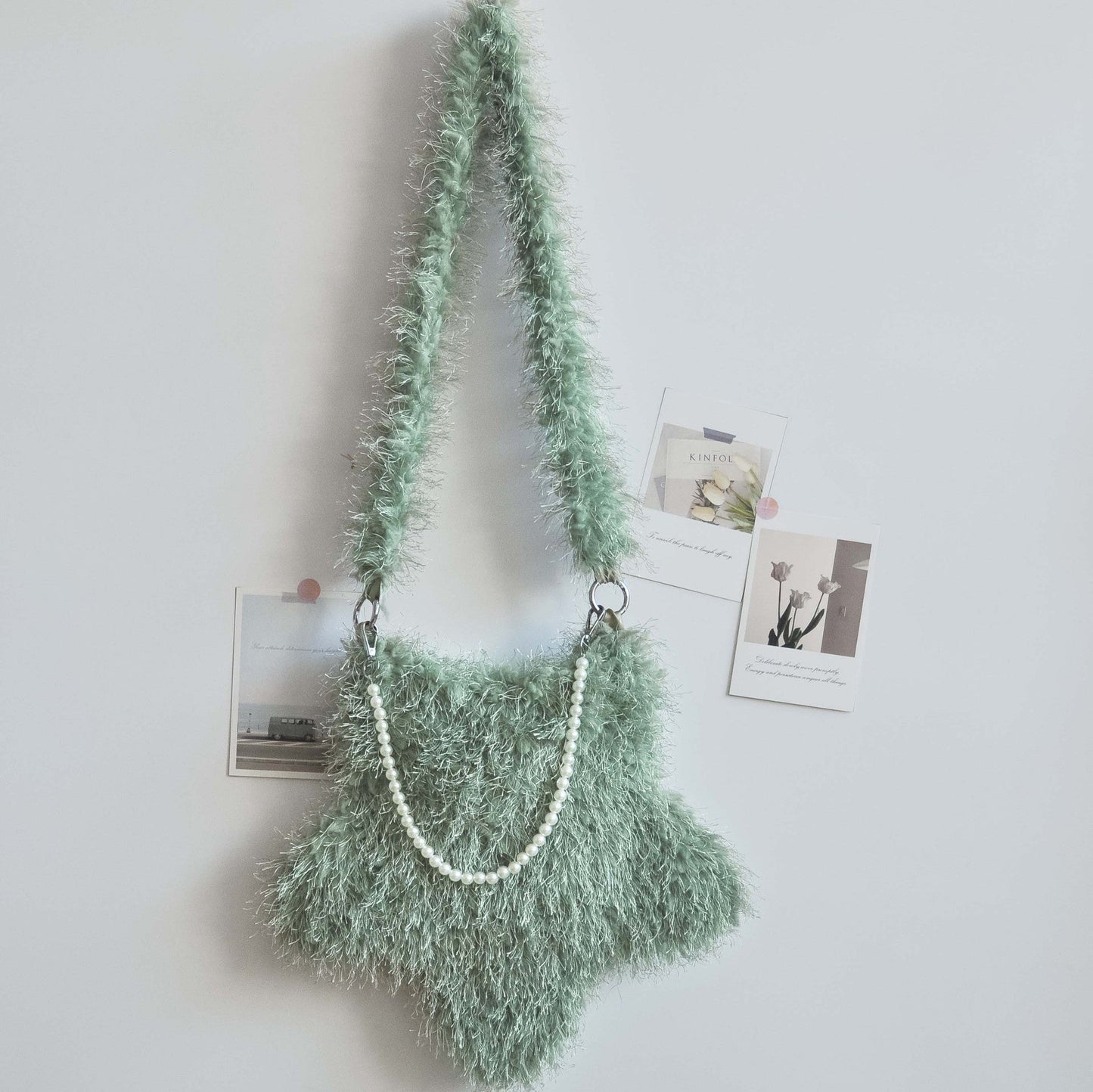 Star Shaped Cute Tassel Plush Shoulder Bag