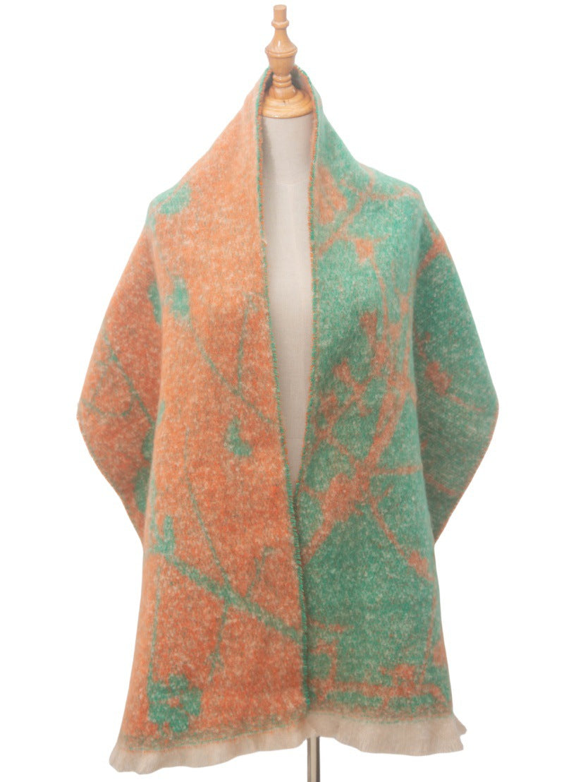 Contrasct Color Floral Print Scarves