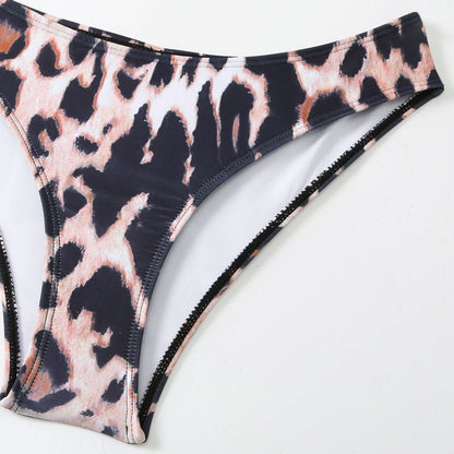 Leopard String Bikini Swimwear Mesh Cover