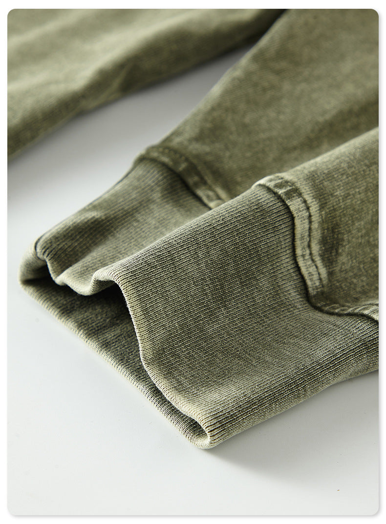 Vintage Washed Crew Neck Long Sleeve T-shirt