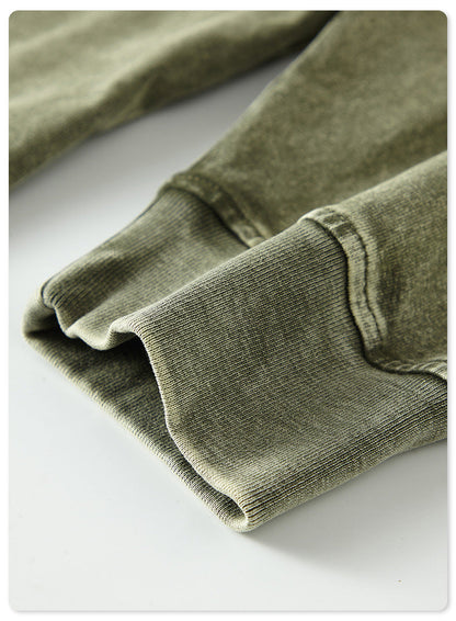 Vintage Washed Crew Neck Long Sleeve T-shirt