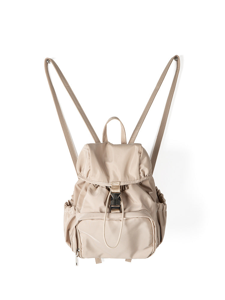 Trendy Solid Color Nylon Drawstring Backpack