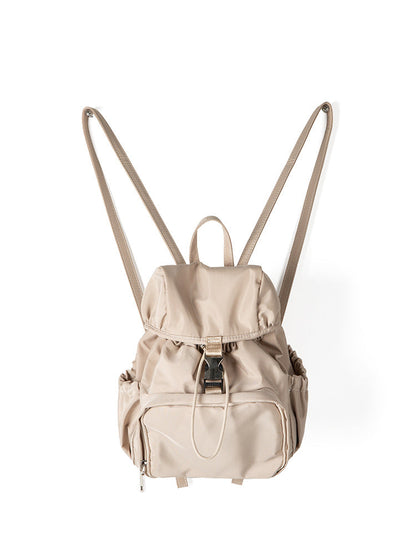 Trendy Solid Color Nylon Drawstring Backpack