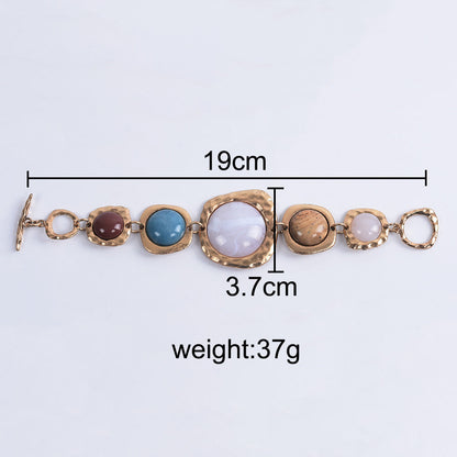 Trendy Personality Irregular Metal Stone Bracelet