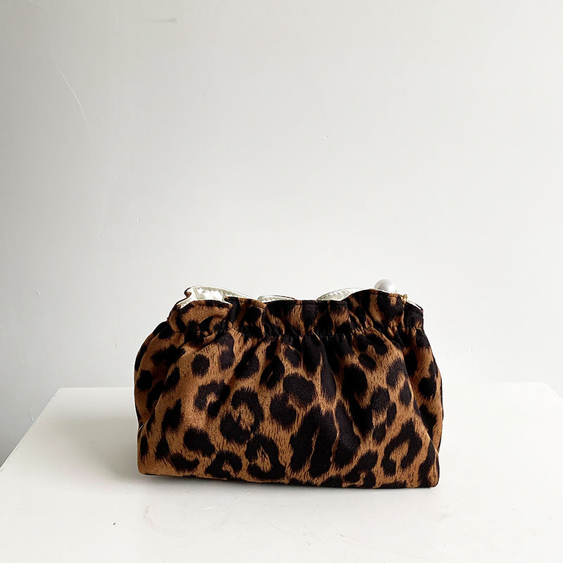 Vintage Leopard Print Cosmetic Bag