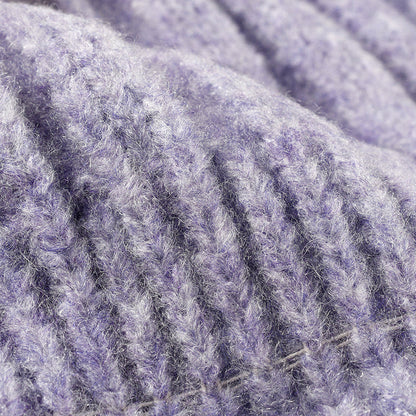 Fuzzy Ribbed Beanie Knitted Warm Winter Hat