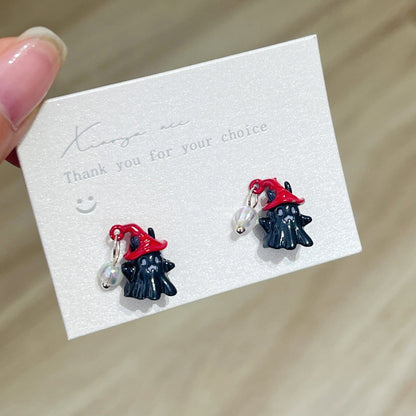 Cute Halloween Mini Ghost Stud Earrings