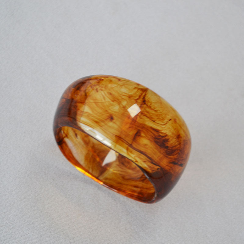 Vintage Irregular Ink-Marbled Cuff Bracelet