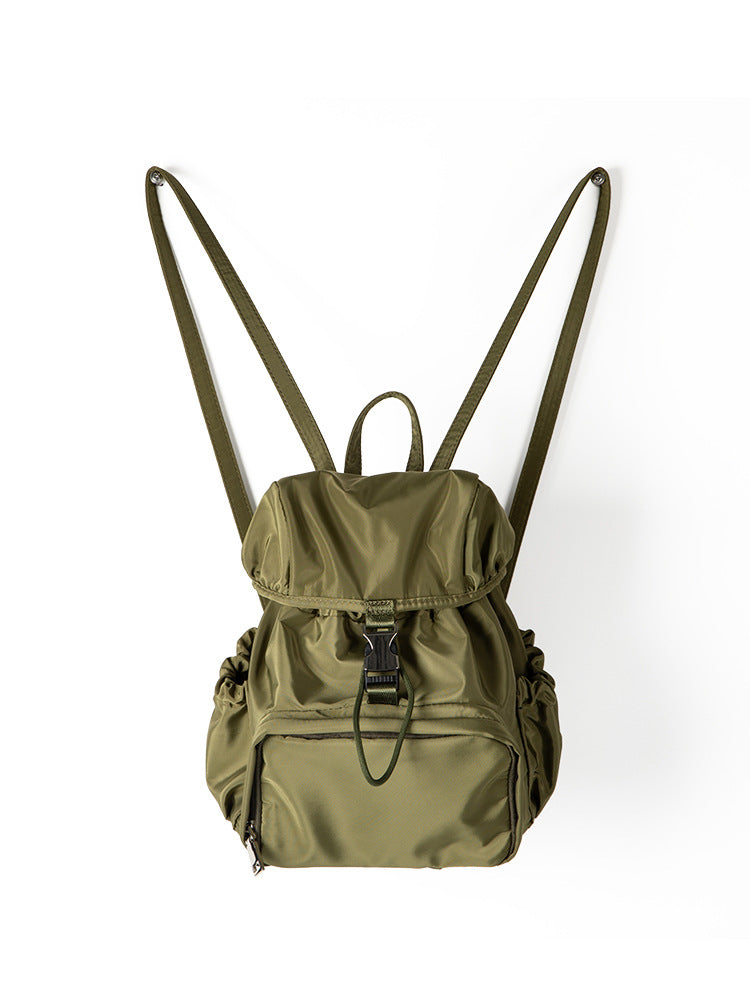 Trendy Solid Color Nylon Drawstring Backpack