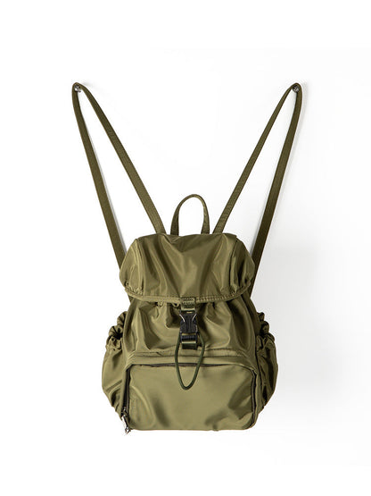 Trendy Solid Color Nylon Drawstring Backpack