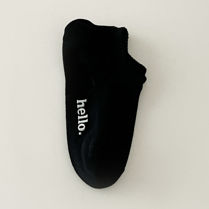 Candy Color Letter Simple Low Ankle Socks